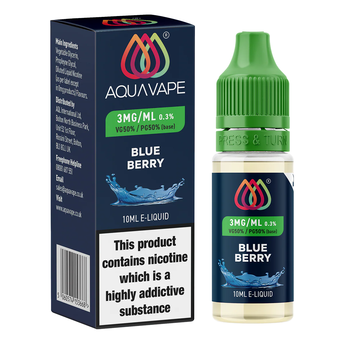 Blueberry E-Liquid by Aquavape - 10ml - Image 3