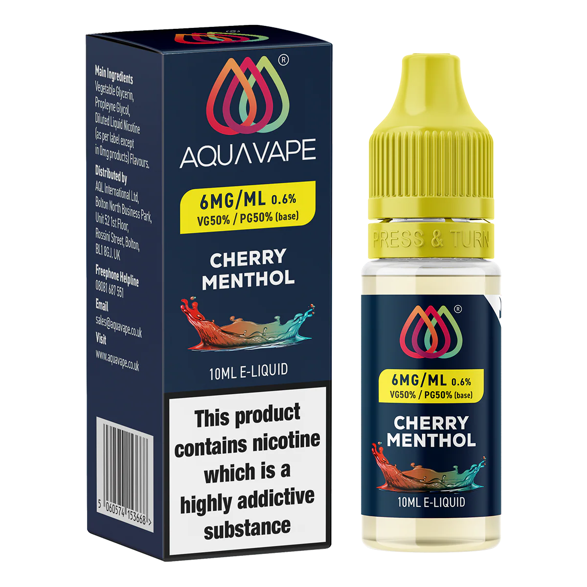 Cherry Menthol E-Liquid by Aquavape - 10ml - Image 4