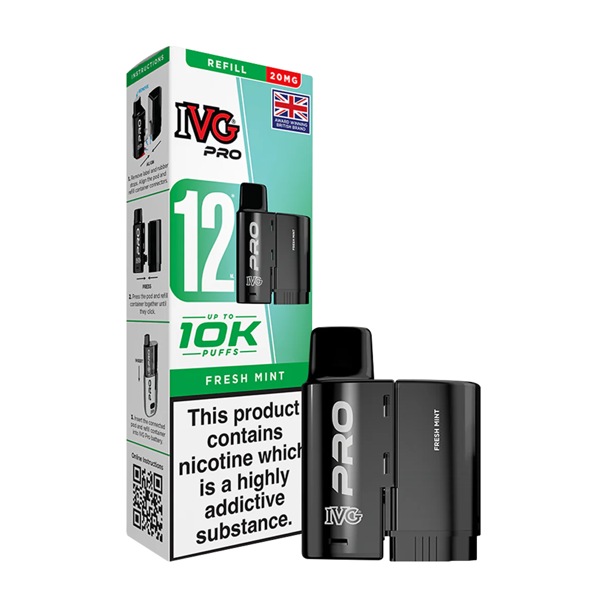 Fresh Mint IVG Pro 12 Refill Pack