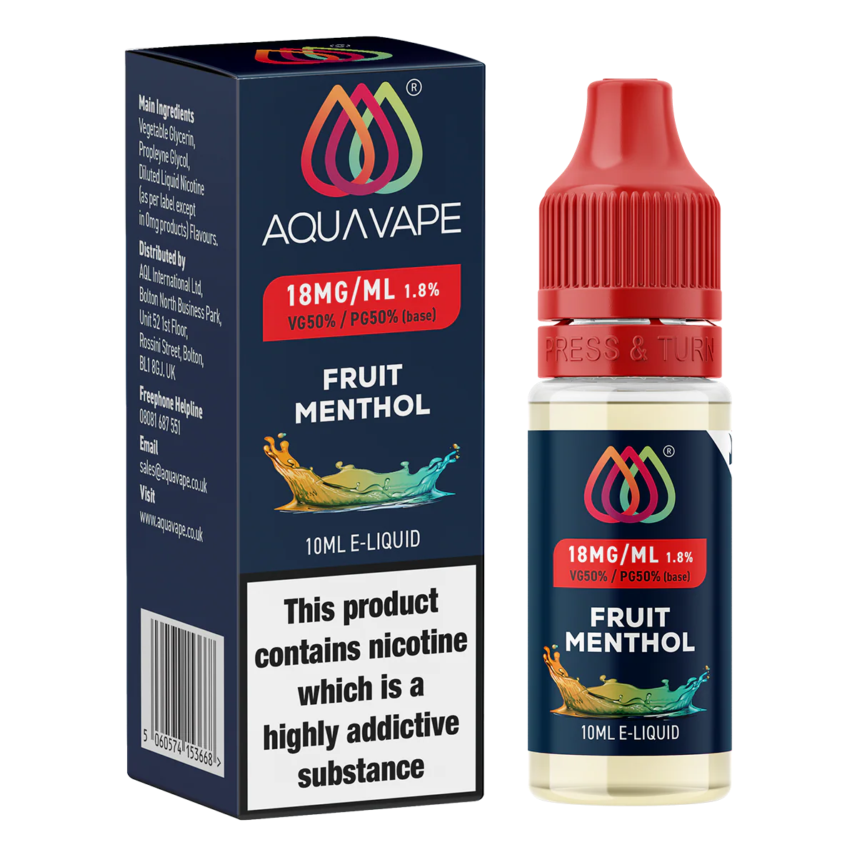 Fruit Menthol E-Liquid by Aquavape - 10ml - Image 2