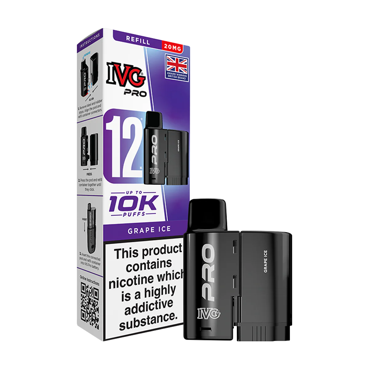 Grape Ice IVG Pro 12 Refill Pack