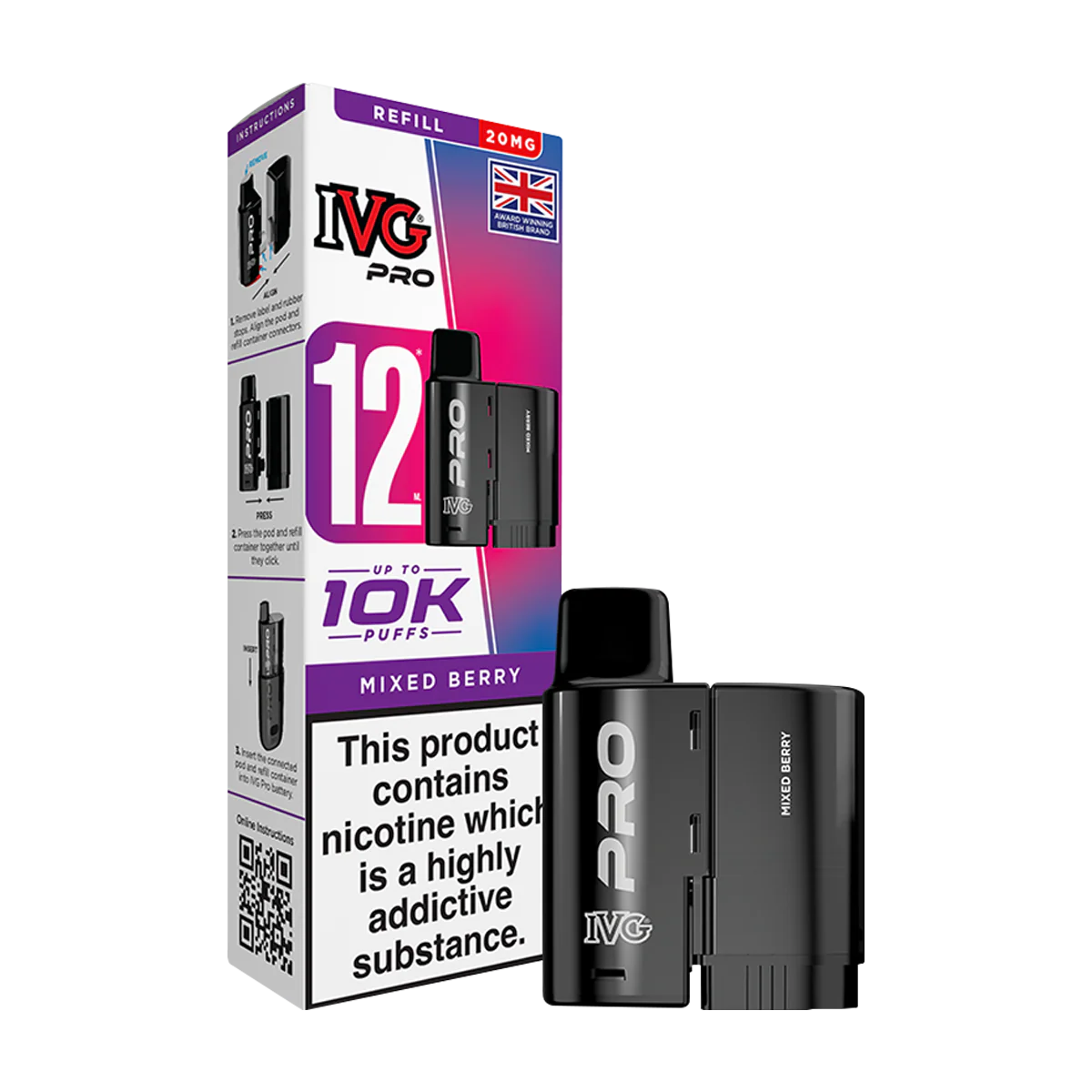Mixed Berry IVG Pro 12 Refill Pack