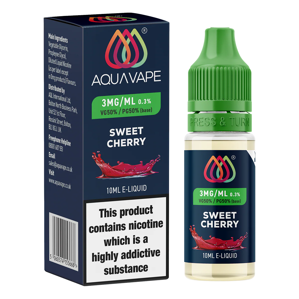 Sweet Cherry E-Liquid by Aquavape - 10ml - Image 3